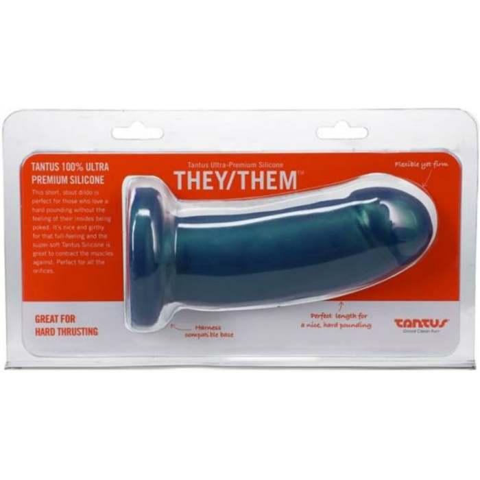 Tantus They/them 5.5 In. Dildo Soft Malachite - Image 1