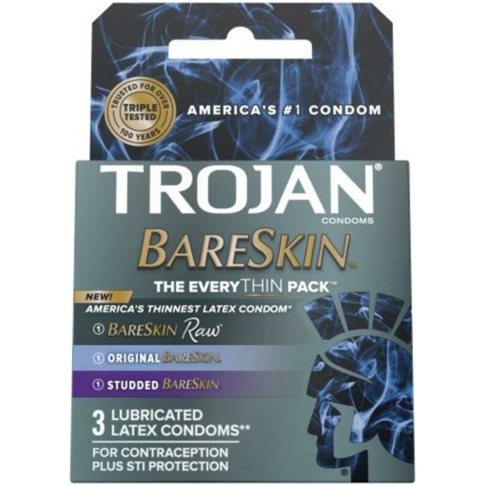 Trojan Bareskin Everythin 3-pack - Bareskin Raw, Original, And Studded - Image 1