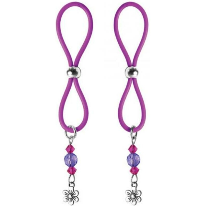 Bijoux De Nip Nipple Halos Flower Charm Purple - Image 1