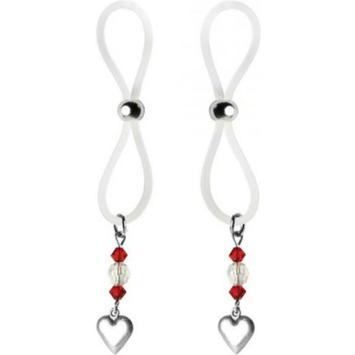 Bijoux De Nip Nipple Halos Heart Charm Red, Clear - Image 1