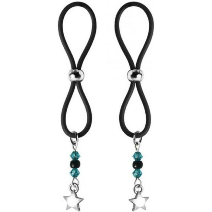 Bijoux De Nip Nipple Halos Star Charm Blue Black - Image 1
