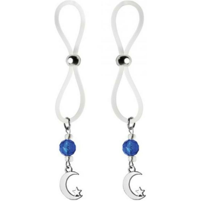Bijoux De Nip Nipple Halos Moon & Star Charm Blue Clear - Image 1