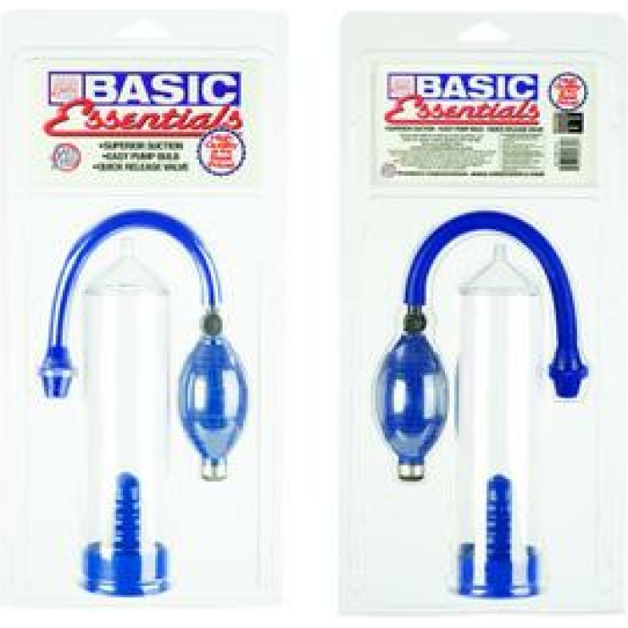 Basic Essentials Penis Pump Blue - Image 3