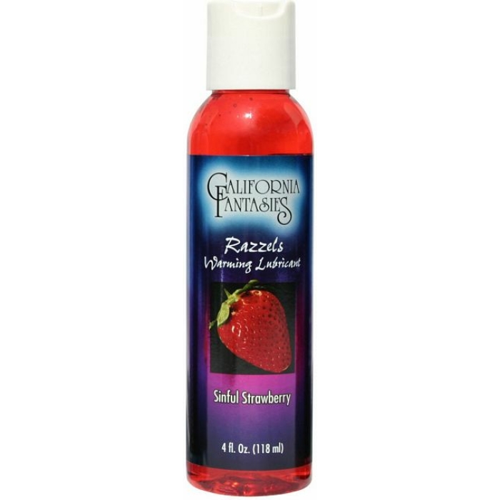 Razzels Warming Lubricant - 4 oz Sinful Strawberry - Image 1