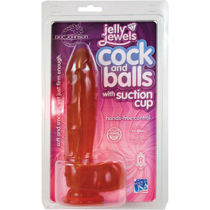 Jelly Cock w/Suction Cup - Ruby - Image 1