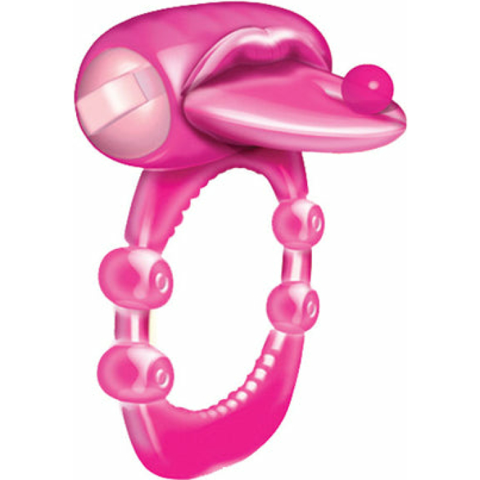 Pierced Tongue X-treme Vibrating Pleasure Ring - Magenta - Image 1