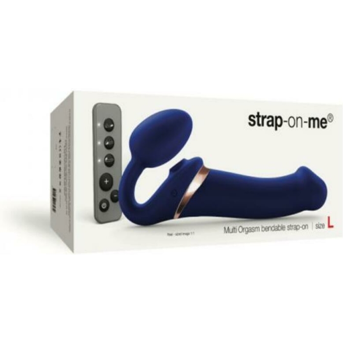 Strap-on-me Multi Orgasm Bendable Strap-on Large Night Blue - Image 1