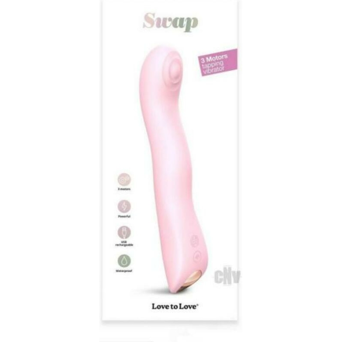 Love To Love Swap Rechargeable Triple Motor Tapping Silicone G-spot Vibrator Baby Pink - Image 1