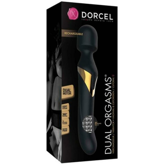 Dorcel Dual Orgasms Wand Vibrator - Black/gold - Image 1