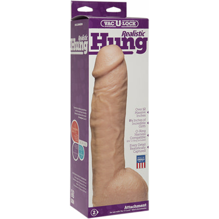Vac U Lock Hung Cock 12.5 White - Image 1