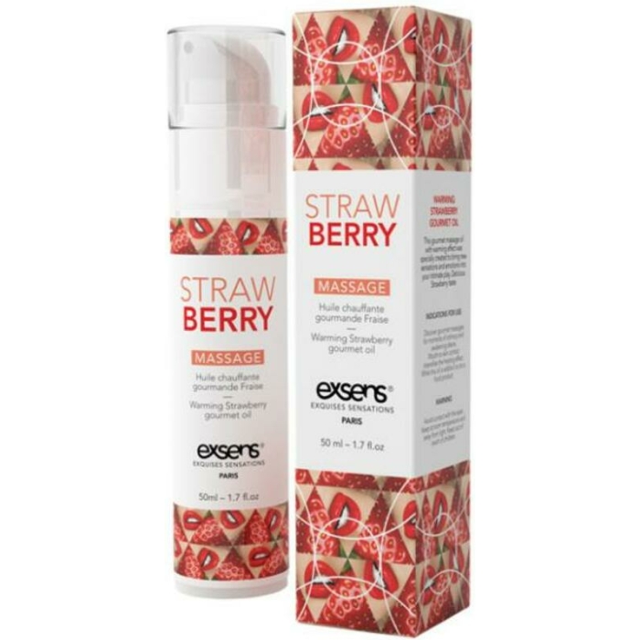 Exsens Of Paris Massage Oil Strawberry 1.7oz - Image 1