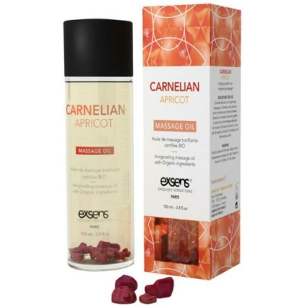 Exsens Of Paris Organic Massage Oil Carnelian Apricot with Stones