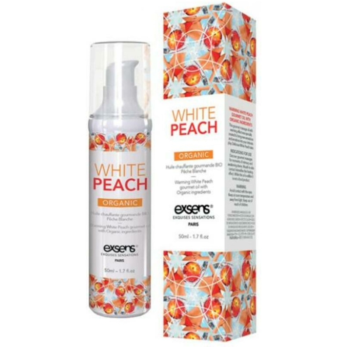 Exsens Of Paris Organic Massage Oil White Peach 1.7oz - Image 1