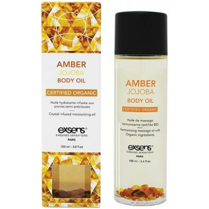 Exsens Organic Body Oil W/stones -  Amber Jojoba 100 Ml - Image 1