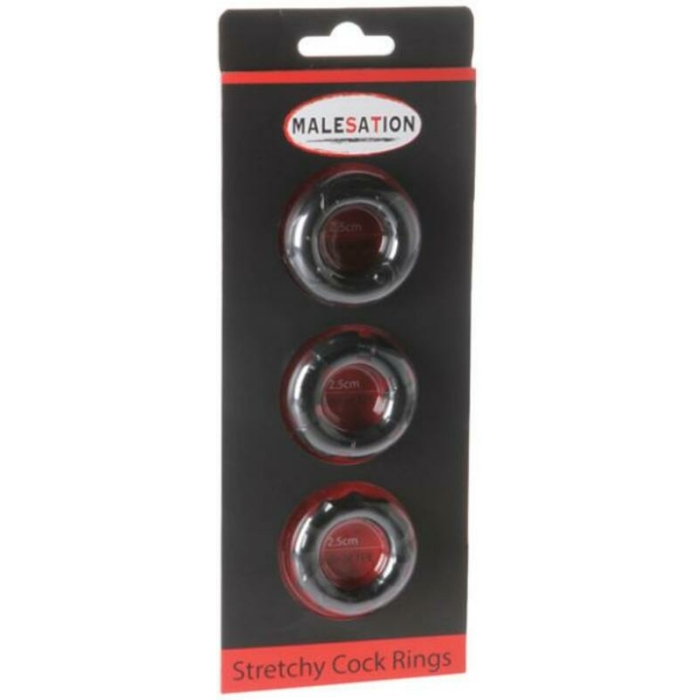 Malesation Stretchy Cock Rings 3 Pack - Image 2