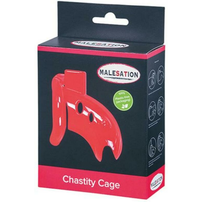 Malesation Chastity Cage - Red - Image 1