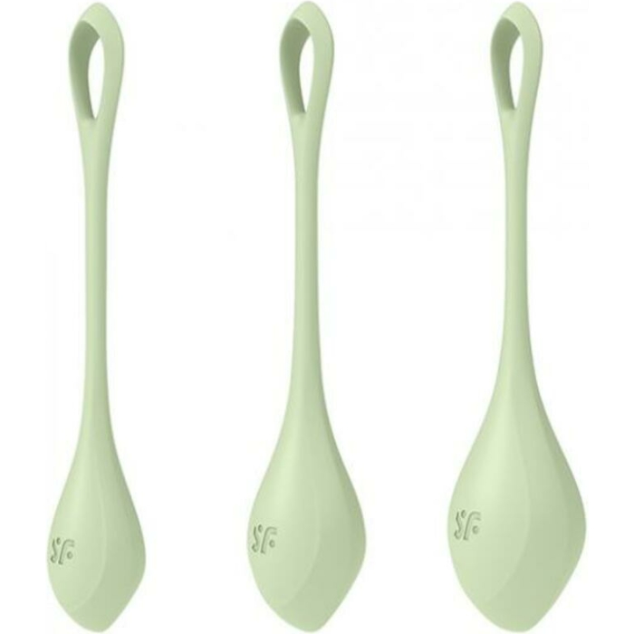 Satisfyer Yoni Power 2 Balls Training Set - Light Green - Image 1