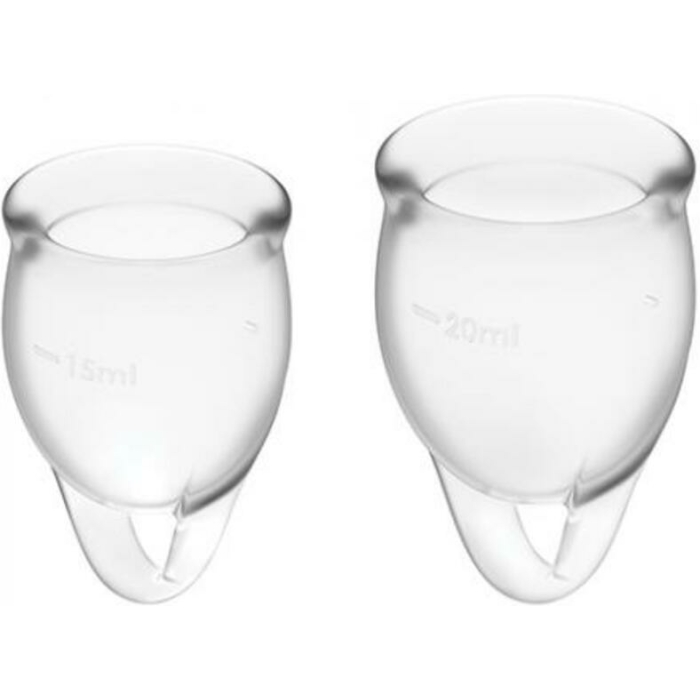 Satisfyer Feel Confident Menstrual Cup - Transparent - Image 1