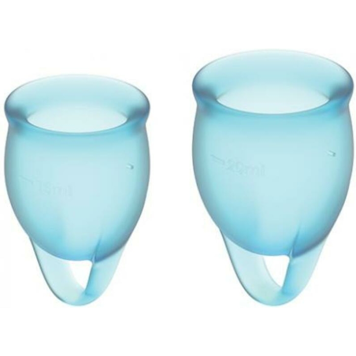 Satisfyer Feel Confident Menstrual Cup - Light Blue - Image 1