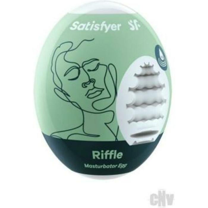 Satisfyer Masturbator Egg Riffle Green - Image 1