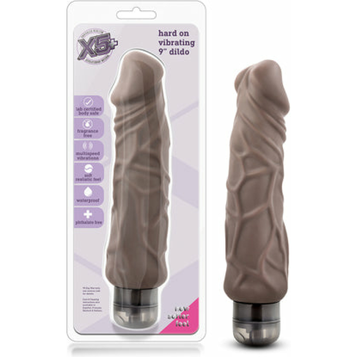 X5 Hard On Vibe 9 Dildo Brown - Image 1