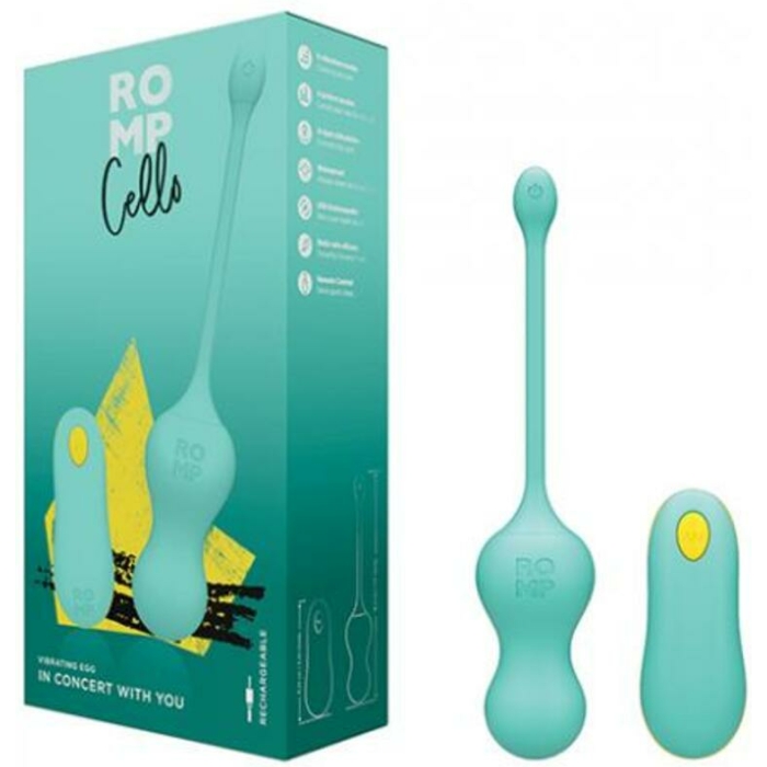 Romp Cello Remote Control G-spot Vibrating Egg - Blue - Image 1