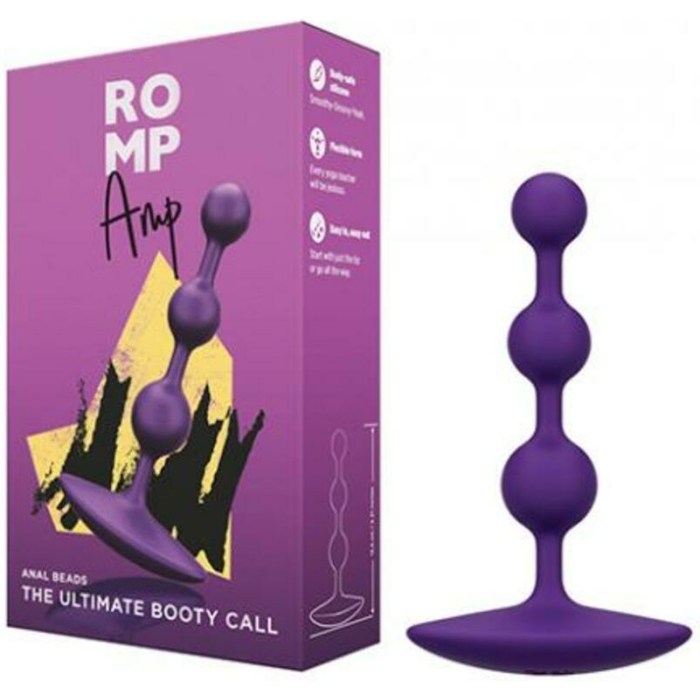 Romp Amp Flexible Anal Beads - Violet - Image 1