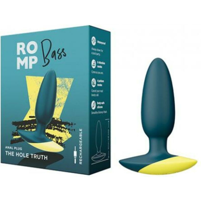 Romp Bass Vibrating Anal Plug - Teal - Image 1