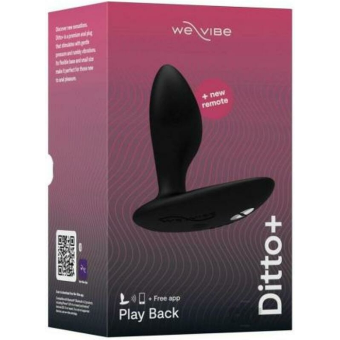 We-vibe Ditto+ Rechargeable Remote-controlled Silicone Vibrating Anal Plug Satin Black - Image 1