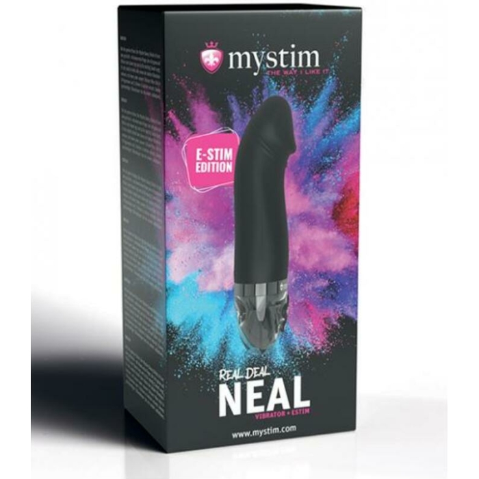 Mystim Real Deal Neal Estim Realistic Vibrator - Black - Image 1