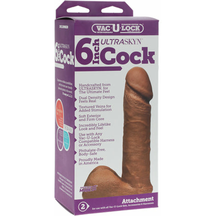 Vac-U-Lock 6 Ultraskyn Cock Attch. - Brown - Image 1