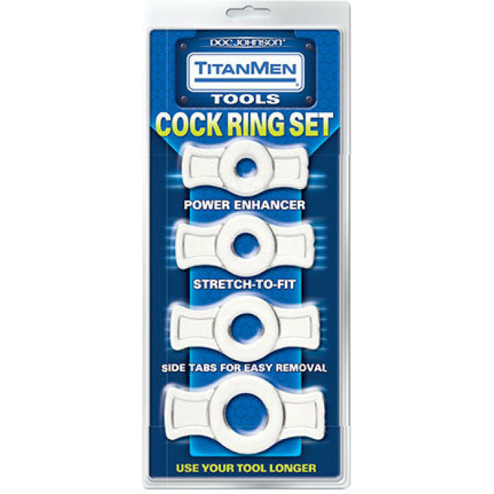 Titanmen Tools Cock Ring Set - Clear - Image 1
