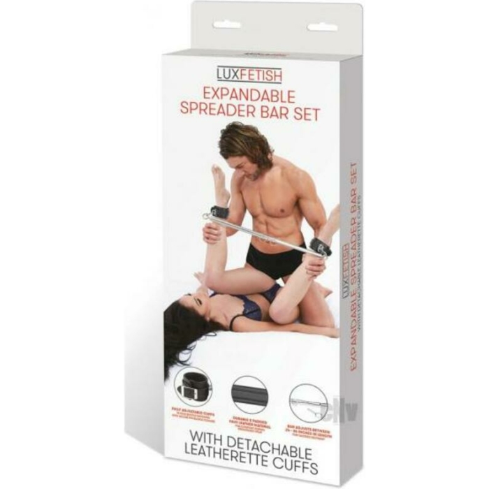 Lux Fetish Expandable Spreader Bar Set With Detachable Leatherette Cuffs - Image 1