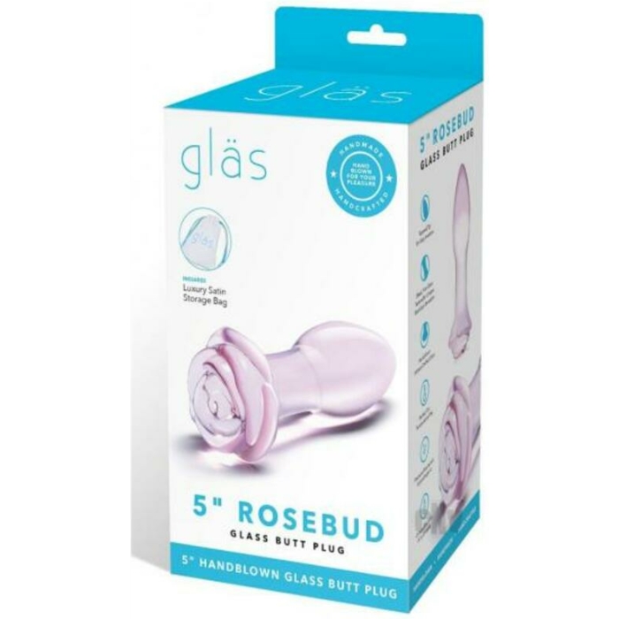 Glas 5" Rosebud Glass Butt Plug - Image 2