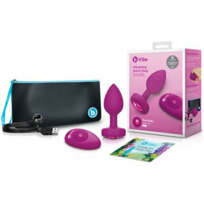 B-vibe Vibrating Jewels - Remote Control - Rechargeable - Pink Ruby (s/m) - Image 1