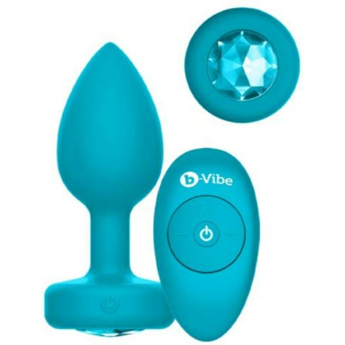 B-vibe Vibrating Jewels - Remote Control - Rechargeable - Aquamarine (s/m) - Image 1