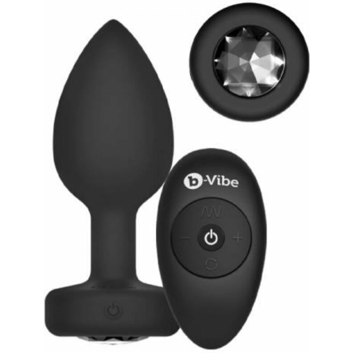 B-vibe Vibrating Jewels - Remote Control - Rechargeable - Black Diamond (m/l) - Image 1