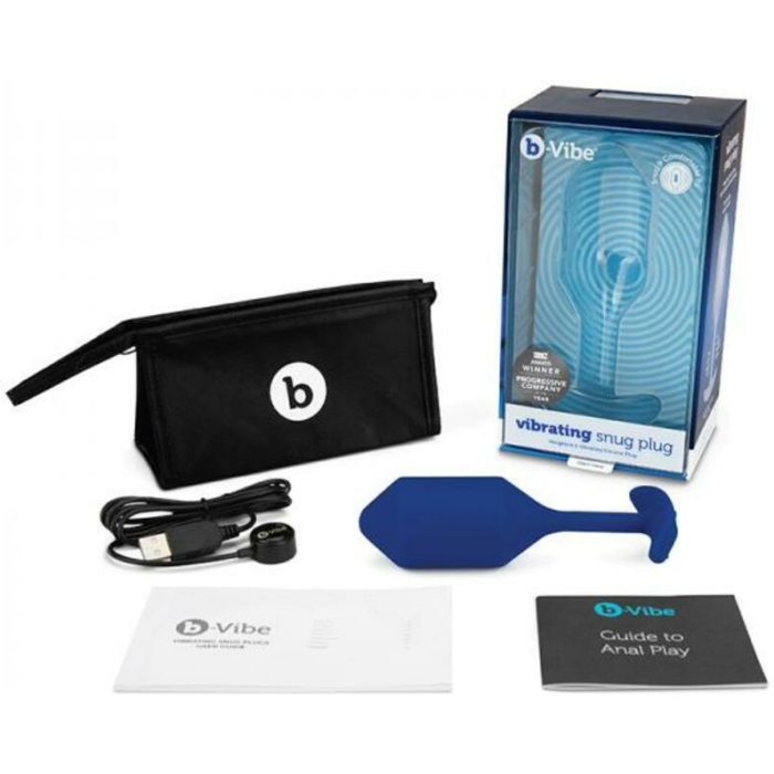 B-vibe Vibrating Snug Plug 3 Blue - Image 1