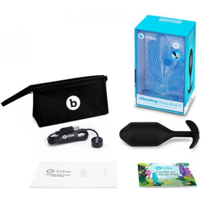 B-vibe Vibrating Snug Plug 5 Black - Image 1