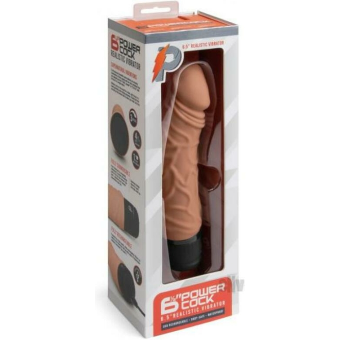 Pc Realistic Vibrator 6.5 Mocha - Image 1