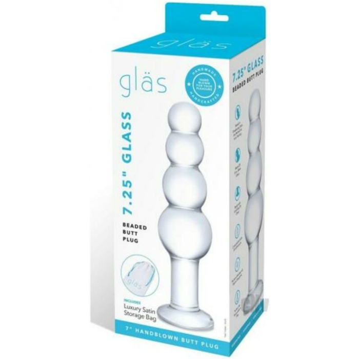 Glas Glass Beaded Butt Plug 7.25" - Image 1