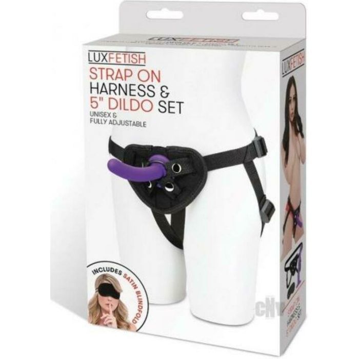 Lux Fetish Strap-on Harness 5 In. Dildo Set - Image 1