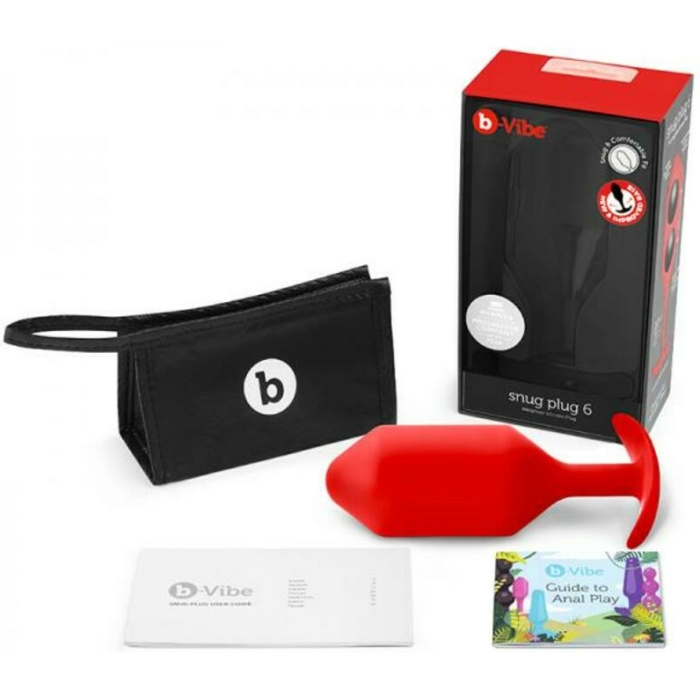 B Vibe Snug Plug 6 Red (net) - Image 1