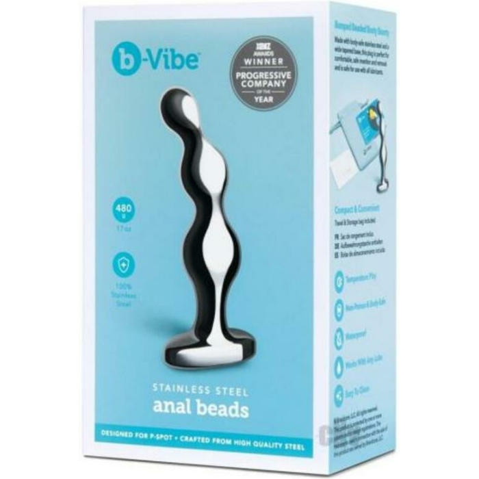B-vibe Stainless Steel Anal Beads - Image 1