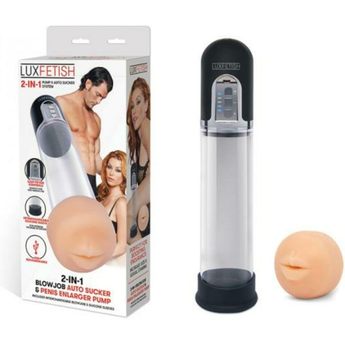 Lux Fetish 2-in-1 Blowjob Auto Sucker And Penis Enlarger Pump - Image 1