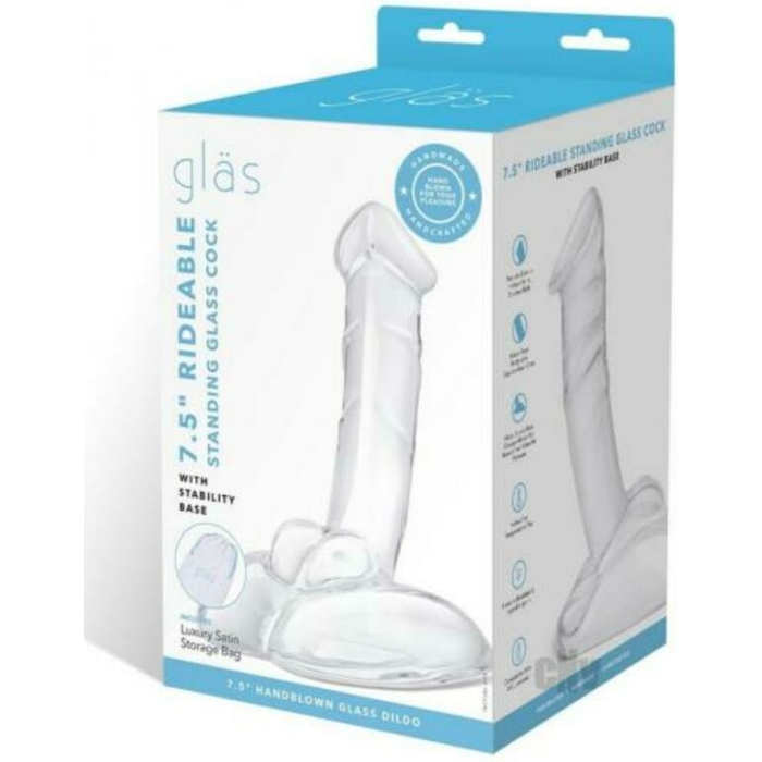 Glas 7.5" Rideable Standing Cock W/stability Base - Image 1