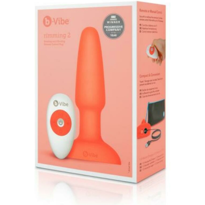 B-vibe Rimming Plug 2 Orange - Image 1
