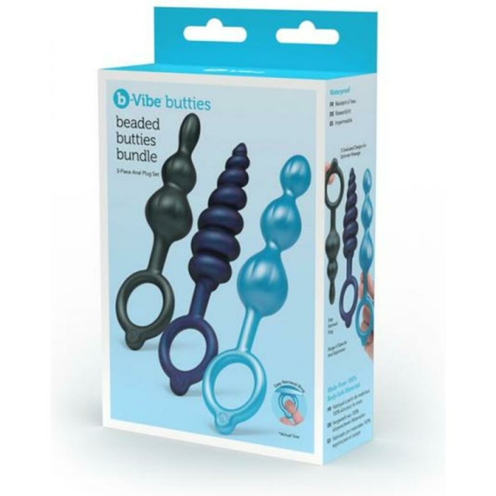 B-vibe Beaded Butties Bundle 3-piece Anal Plug Set - Image 1
