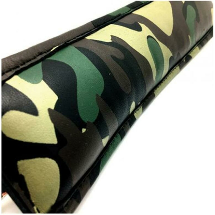 Sensual Sin Leather Padded Ankle Cuffs Camo Piping - Image 3