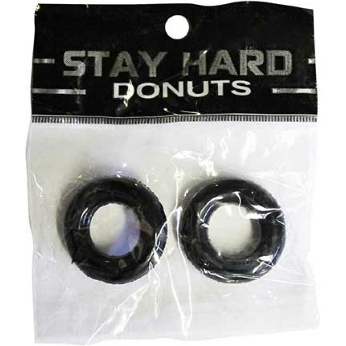 Ignite Power Stretch Donut Cock Ring - Black Pack of 2 - Image 1